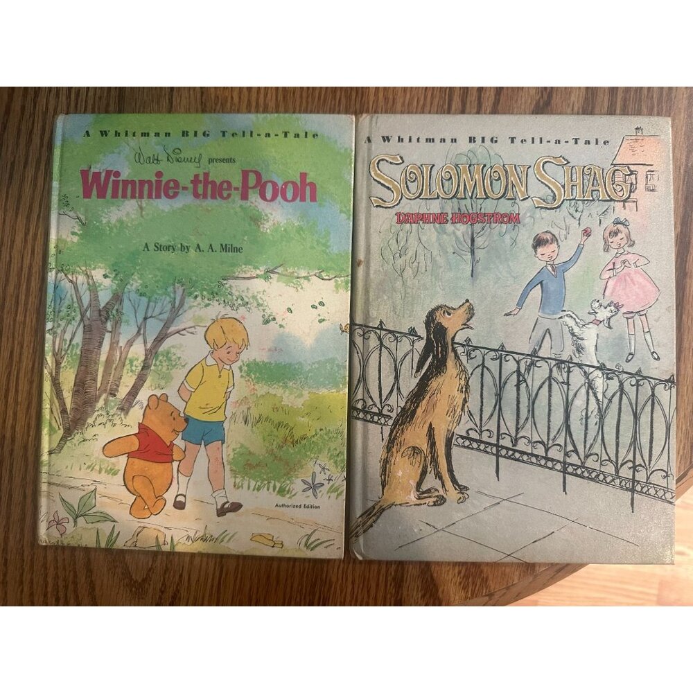 2 vintage childrens books Winnie the Pooh and Solomon Shag 1960s